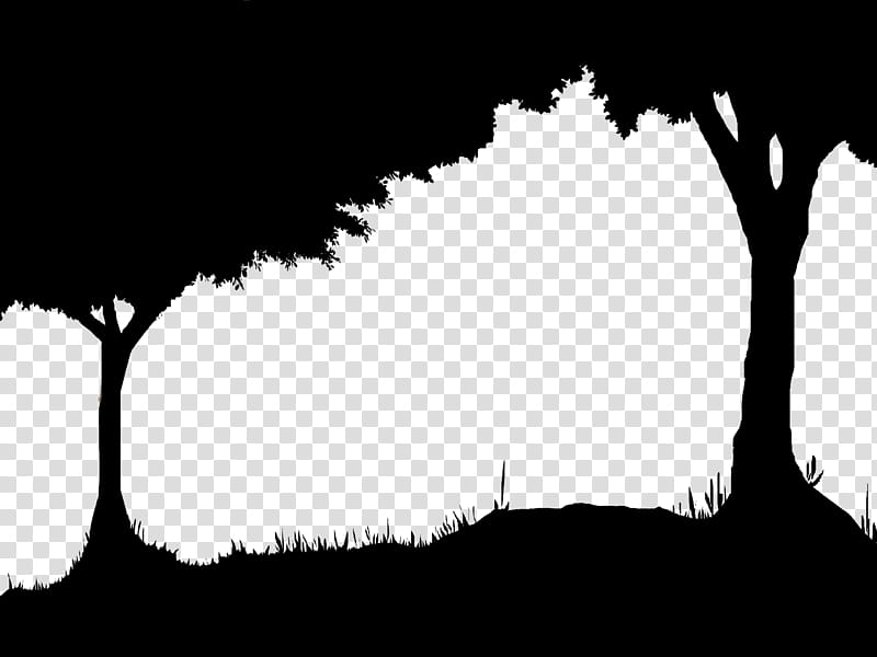 BG Silhoutte , silhouette of two trees illustration transparent background PNG clipart