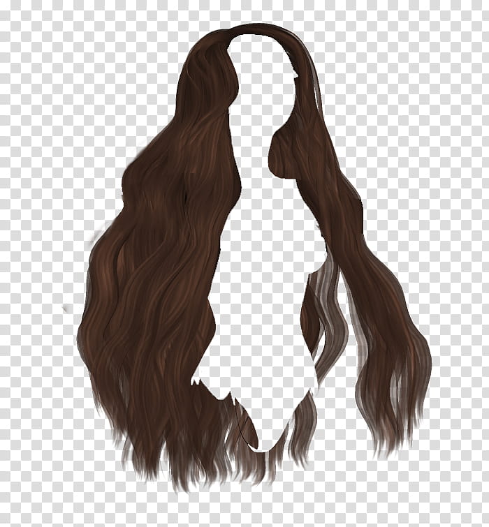 Long wavy hair , brown wig transparent background PNG clipart