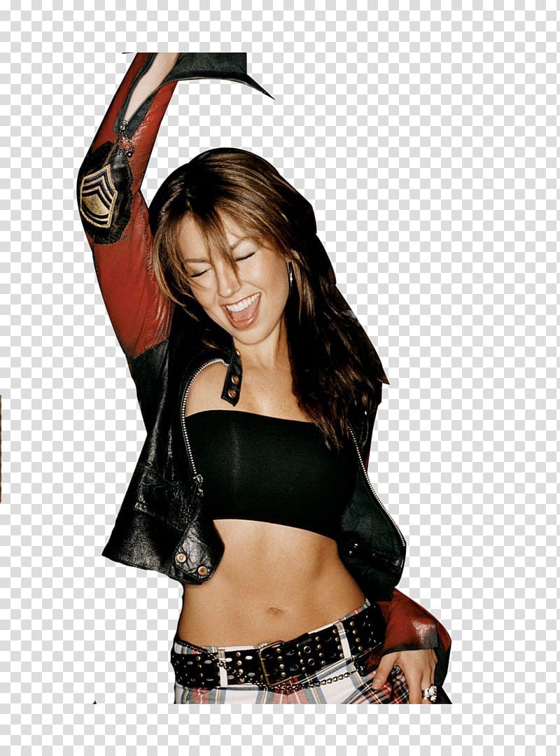 Thalia in a black tube top transparent background PNG clipart