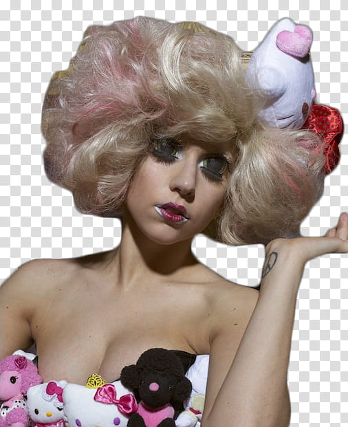Lady Gaga Markus Klinko and Indrani, woman wearing Hello Kitty dress transparent background PNG clipart