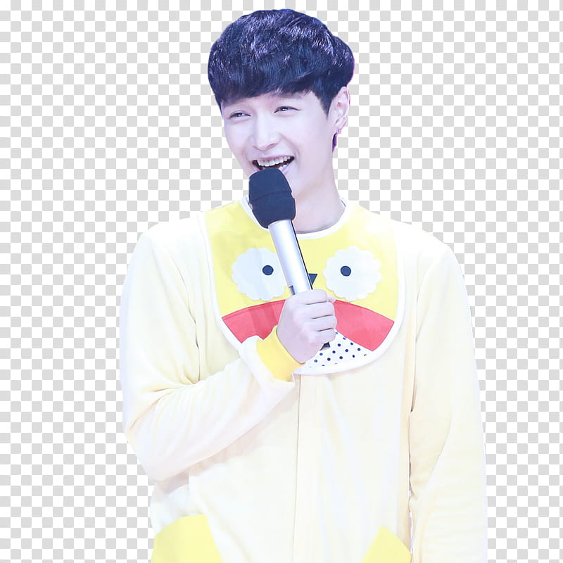 Lay EXO, man smiling on microphone transparent background PNG clipart