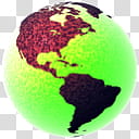SummerGlass Globe Amerika Icon, AcMidBlgrnLunaRedx, yellow-green and red planet earth transparent background PNG clipart