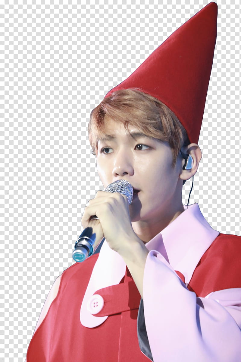 SHARE Baekhyun EXORDIUM CONCERT P EXO, man holding microphone transparent background PNG clipart