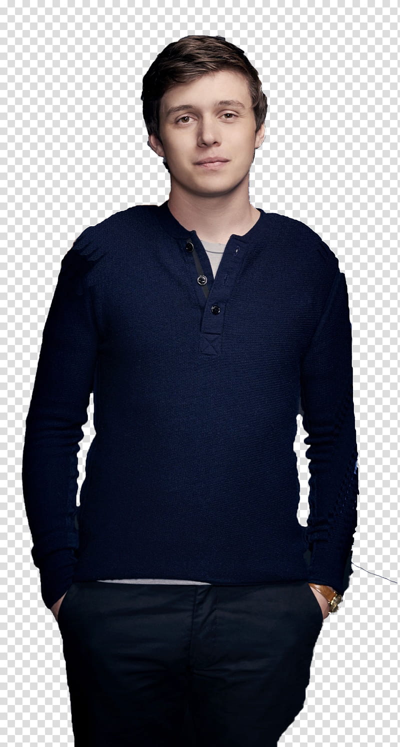 man in navy-blue henley long-sleeved shirt transparent background PNG clipart