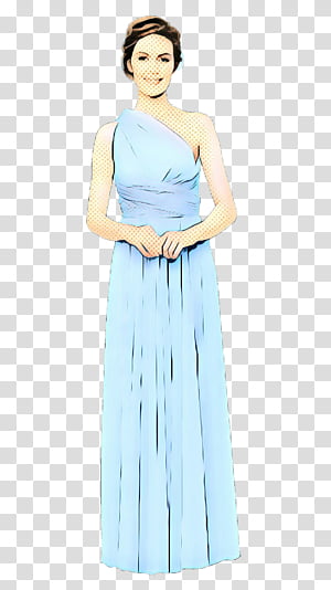 clothing dress blue shoulder aqua, Pop Art, Retro, Vintage, Gown, Standing, Turquoise, Neck transparent background PNG clipart thumbnail
