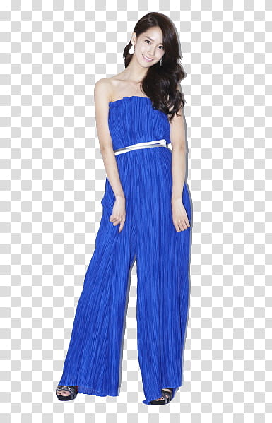 yoona, women's blue jumpsuit transparent background PNG clipart