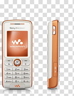 orange and white Sony Ericsson candybar phone transparent background PNG clipart