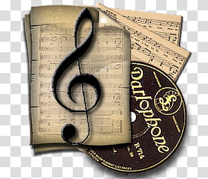 Steampunk Music Folder, G-clef note transparent background PNG clipart thumbnail