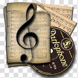 Steampunk Music Folder, G-clef note transparent background PNG clipart