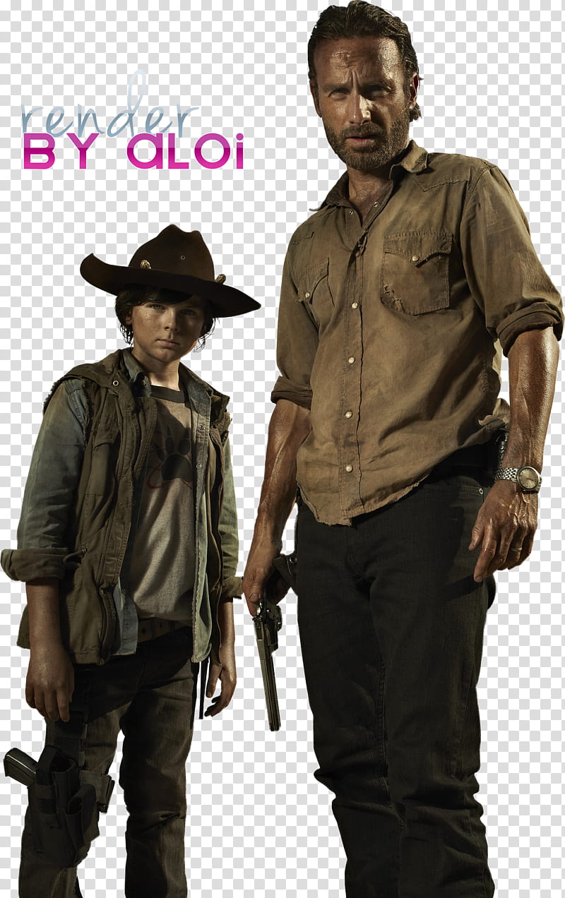 RICK and CARL Grimes render transparent background PNG clipart