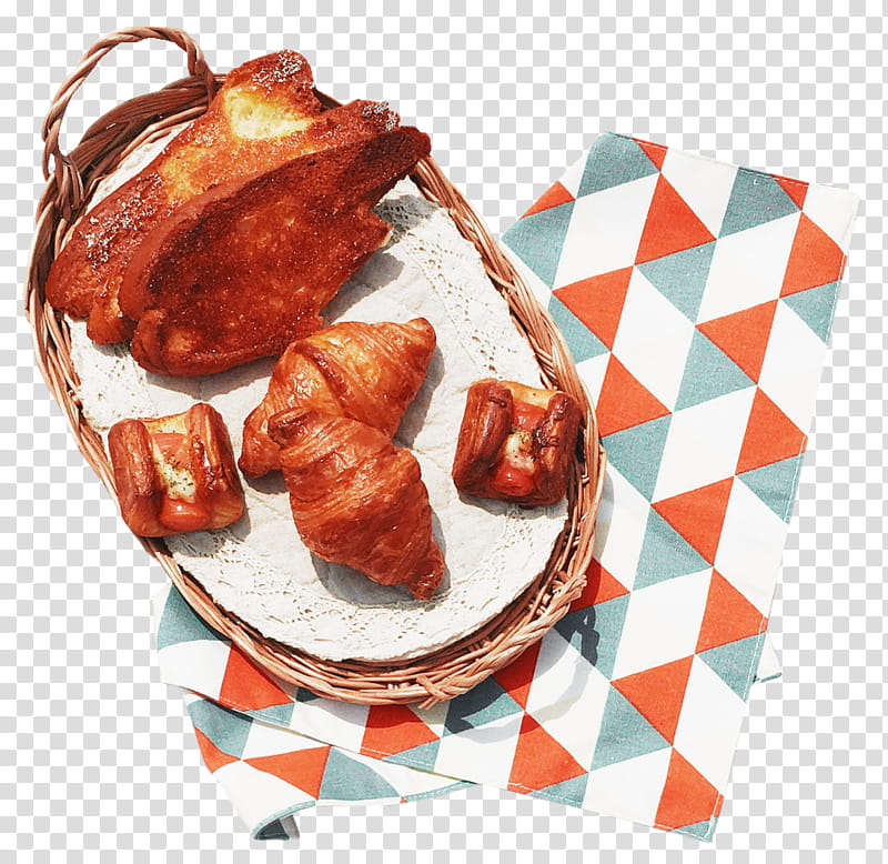 , breads on wicker basket transparent background PNG clipart