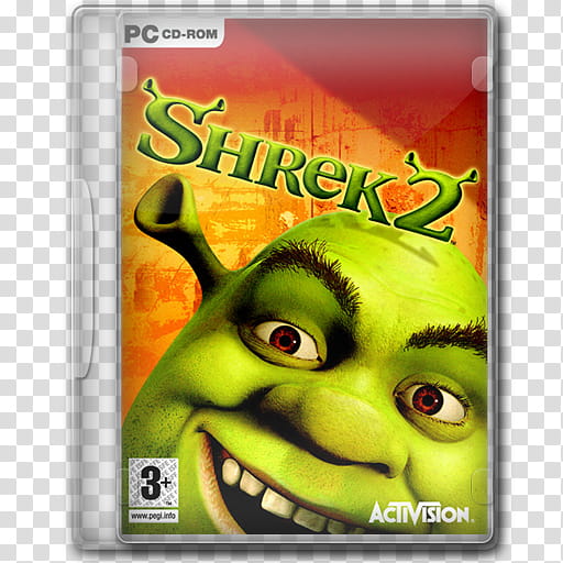 Game Icons , Shrek--The-Game, PC CD-ROM Shrek  case transparent background PNG clipart