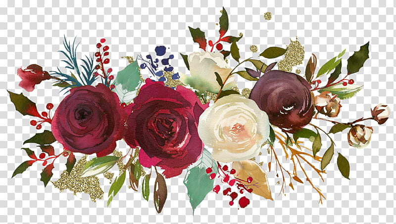 Red Watercolor Flowers, Floral Design, Watercolor Painting, Rose, Floristry, Flower Bouquet, Garden Roses, Cut Flowers transparent background PNG clipart