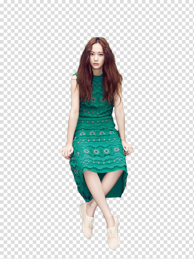 Krystal Vogue girl, sitting woman transparent background PNG clipart