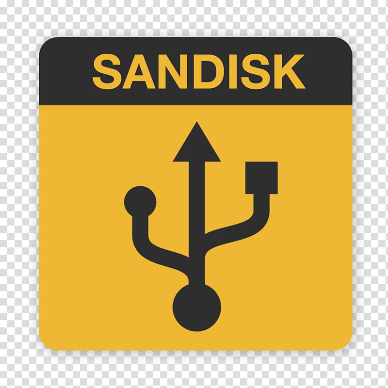 Flader  Crazy  icons for HDD SSD and USB, Sandisk yellow transparent background PNG clipart