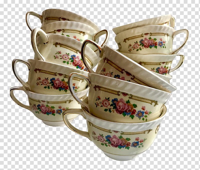Tea Tableware, Teacup, Porcelain, Pottery, Bowl, Saucer, Punch, Old English transparent background PNG clipart