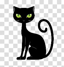 HALLOWEEN HANNAK, black cat art transparent background PNG clipart