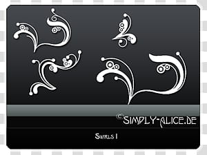 Swirls , four silver and black rings transparent background PNG clipart