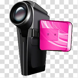 iconos cute zip, iconos negro con rosa (), black and pink camcorder transparent background PNG clipart