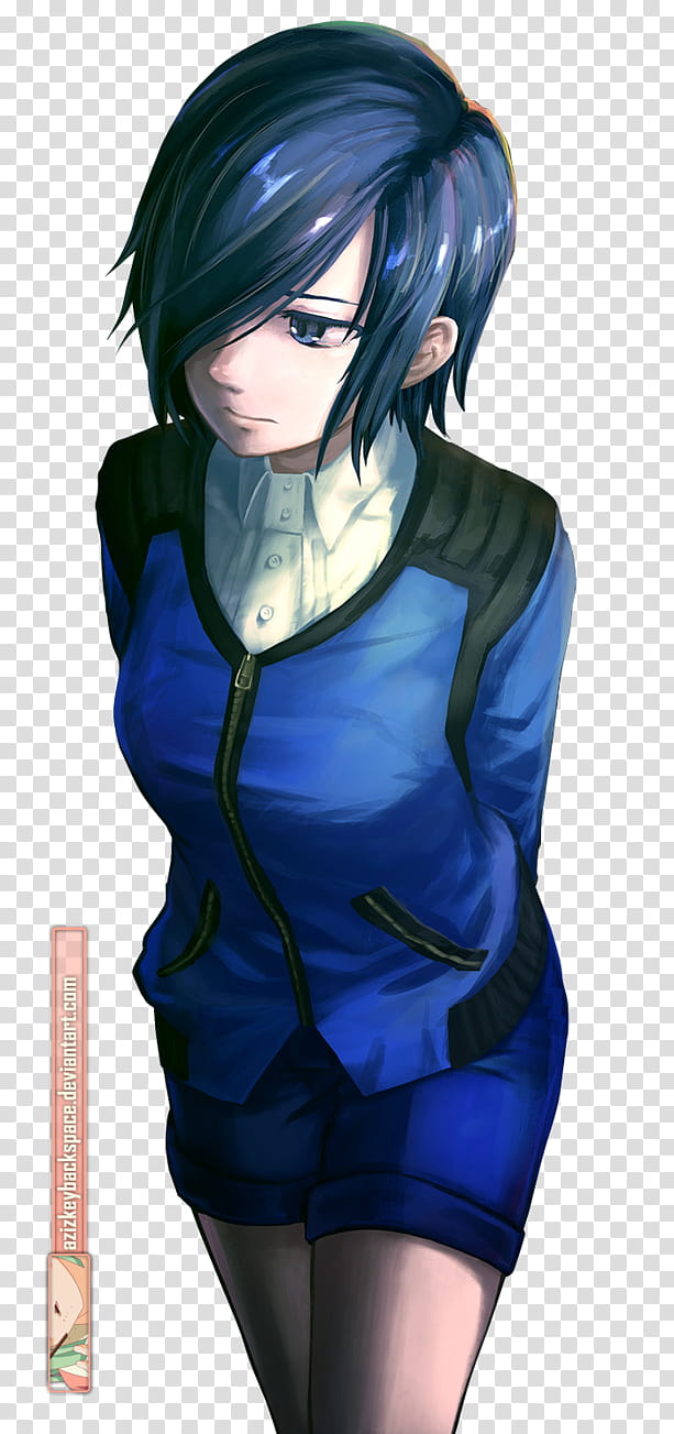 Unravel Touka (Tokyo Ghoul), Render, blue-haired woman anime character illustration transparent background PNG clipart
