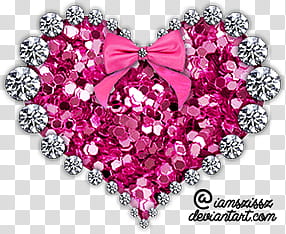 Cute heart or idk, pink heart decor with bow transparent background PNG clipart