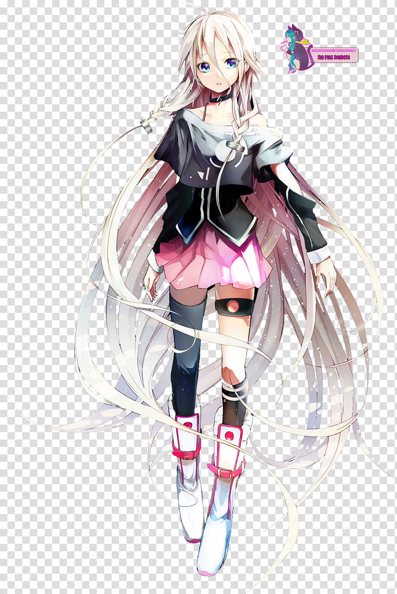 IA render, brown-haired female anime character transparent background PNG clipart