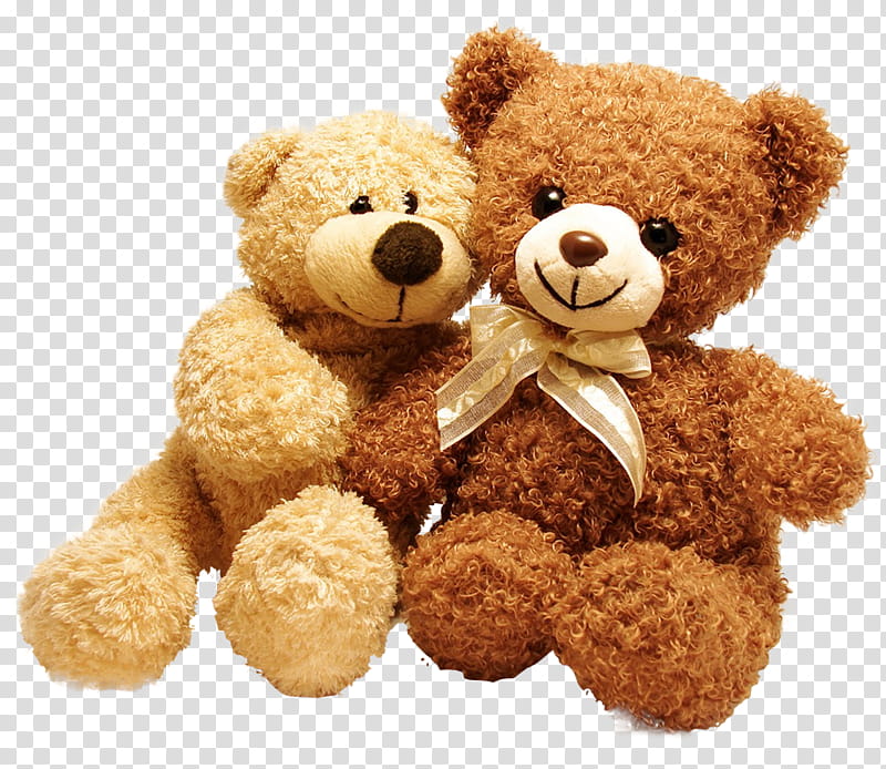 Dollhouse Two Brown And Beige Teddy Bears Transparent Background