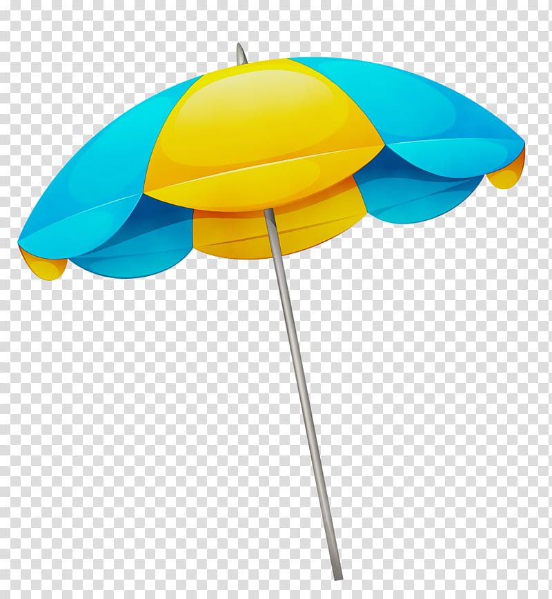Beach, Watercolor, Paint, Wet Ink, Umbrella, Turquoise, Yellow transparent background PNG clipart