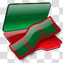 CP Christmas Object Dock, green and red file clips transparent background PNG clipart
