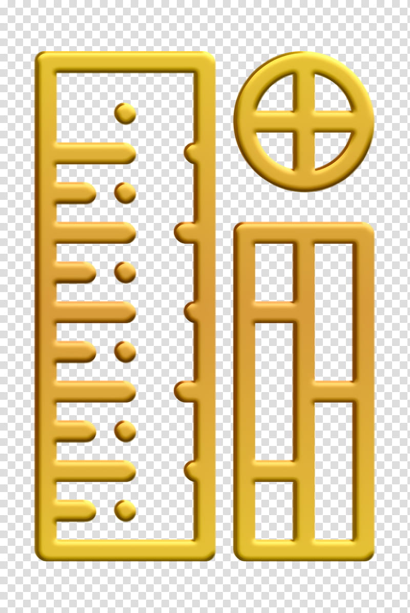 Rulers icon Archeology icon Construction and tools icon, Yellow transparent background PNG clipart