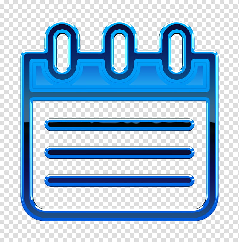 Tools and utensils icon Agenda icon Linear Color Web Interface Elements icon, Calendar Icon, Blue, Electric Blue, Rectangle transparent background PNG clipart