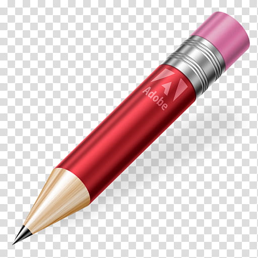 Adobe Pencil, red Adobe pencil art transparent background PNG clipart