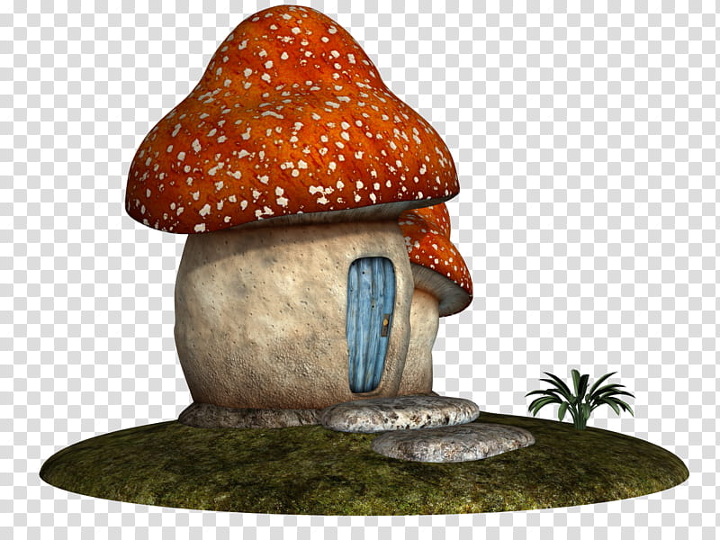 Fantasy Land , orange mushroom house illustration transparent background PNG clipart