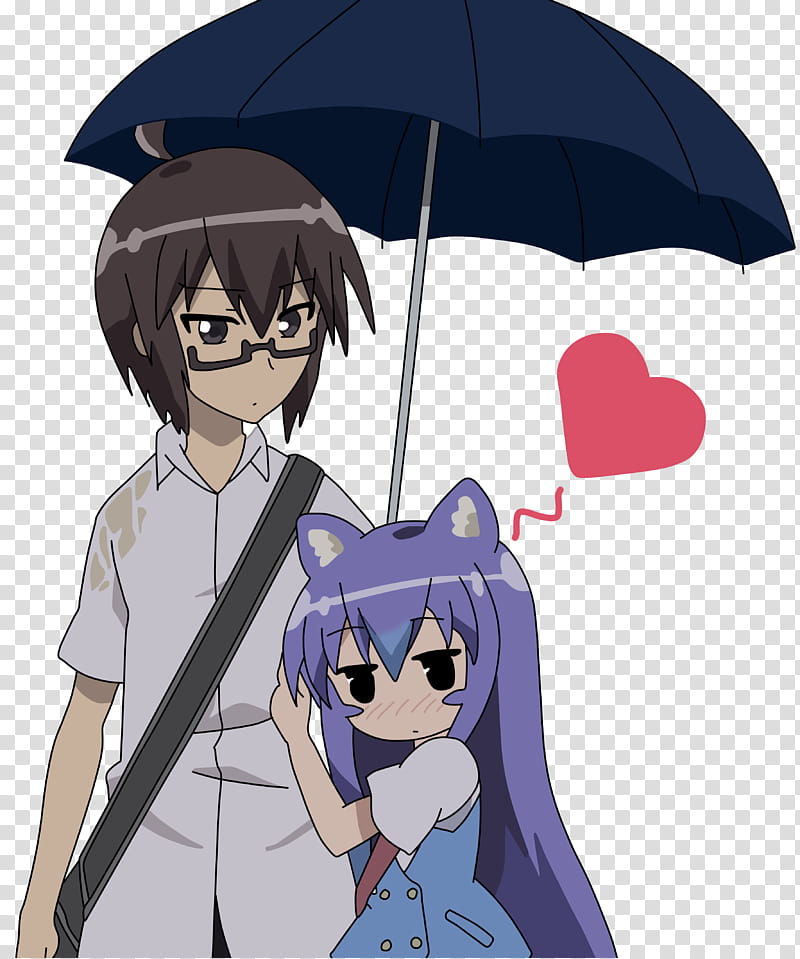 Umbrella Tsumiki and Io, boy standing beside girl anime transparent background PNG clipart