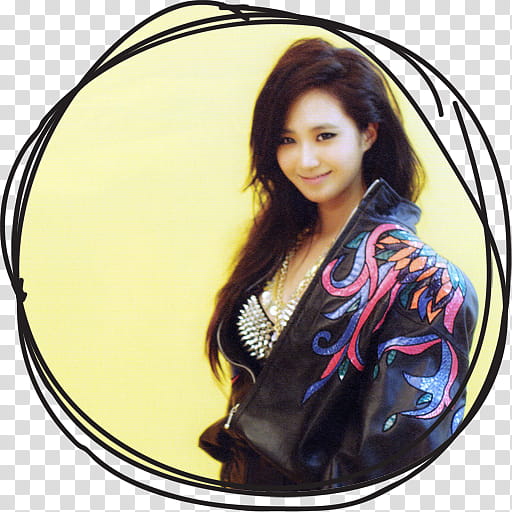 Yuri IGAB Circle Lines Folder Icon , Yuri , smiling woman wearing black and pink leather jacket transparent background PNG clipart