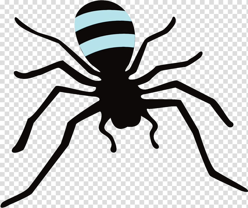 spider insect black line arachnid, Watercolor, Paint, Wet Ink, Head, Pest transparent background PNG clipart