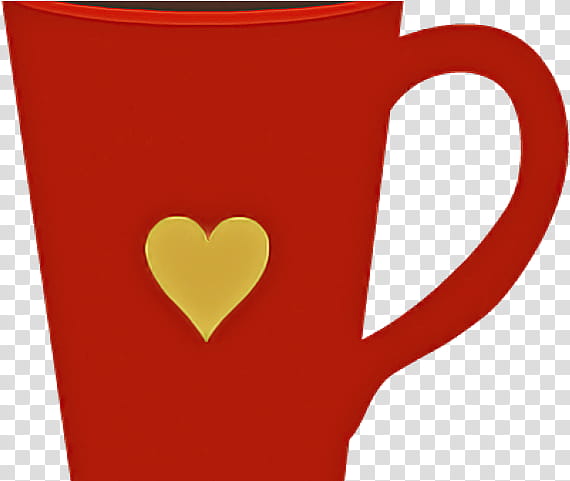 Coffee cup, Mug, Heart, Drinkware, Red, Tableware, Love transparent background PNG clipart