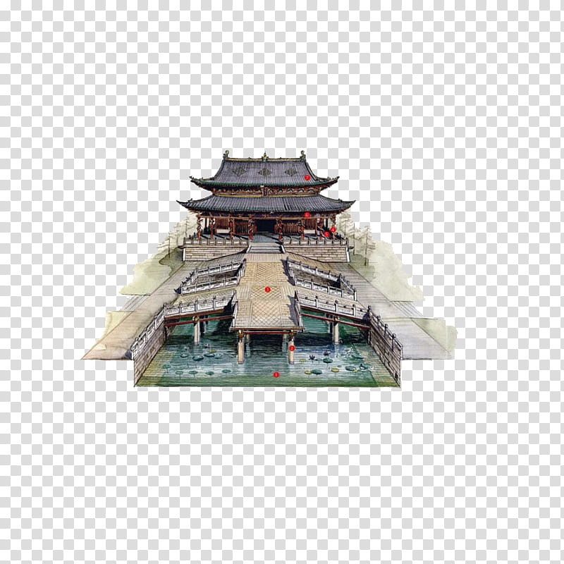 Chinese Architecture, gray and white temple transparent background PNG clipart