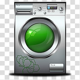 Washing machine Recycle Bin, full green  icon transparent background PNG clipart