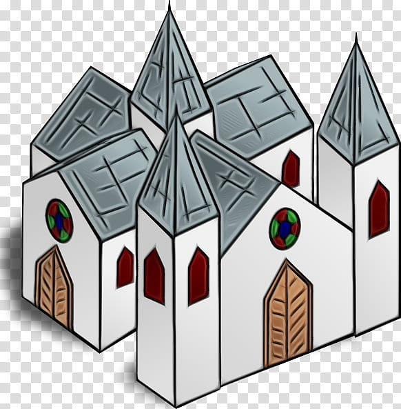 architecture house roof building, Watercolor, Paint, Wet Ink, Place Of Worship, Shed, Church transparent background PNG clipart