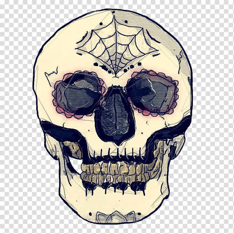 bone skull face head jaw, Mouth, Fictional Character transparent background PNG clipart