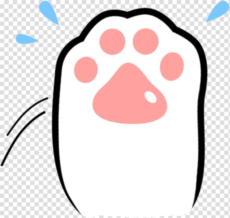 Mochi, white and pink paw transparent background PNG clipart