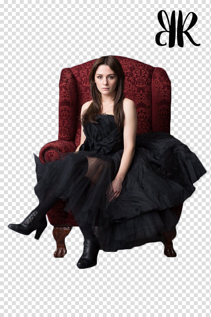 ADDISON TIMLIN, woman sitting on red sofa chair transparent background PNG clipart