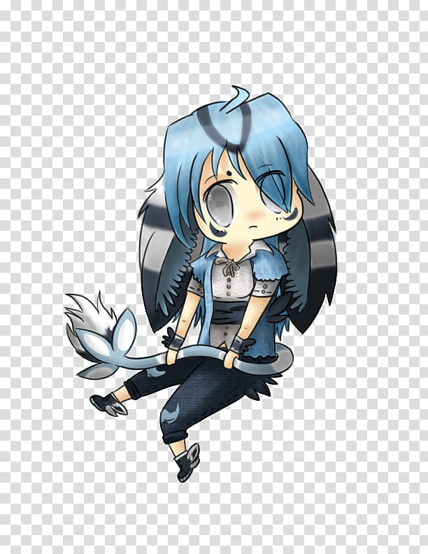 Chibi Gijinka Flanair, woman wearing blue dress anime character illustration transparent background PNG clipart