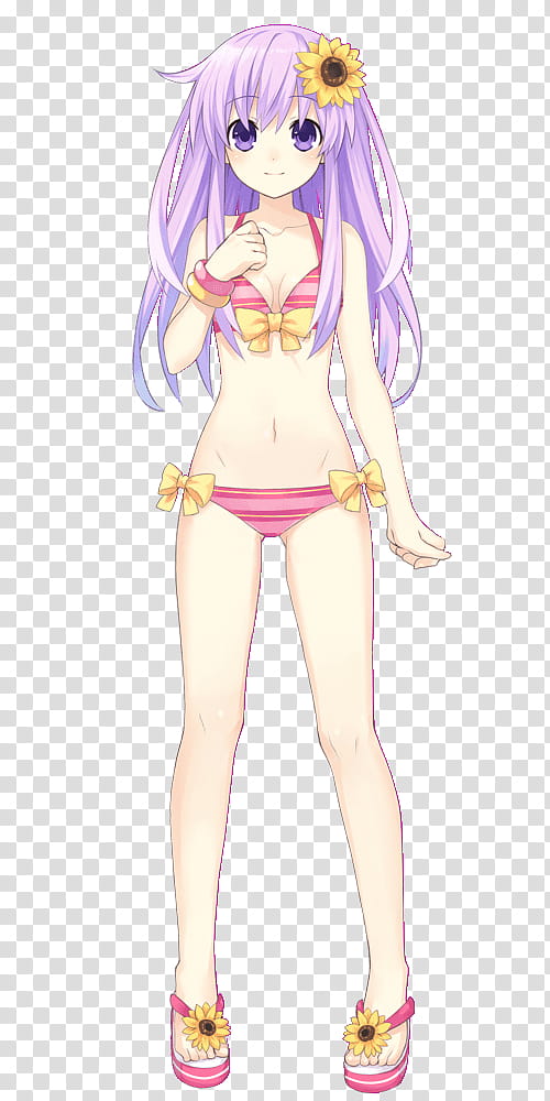 Swimsuit Nepgear, animated girl wearing pink swimsuit ] transparent background PNG clipart