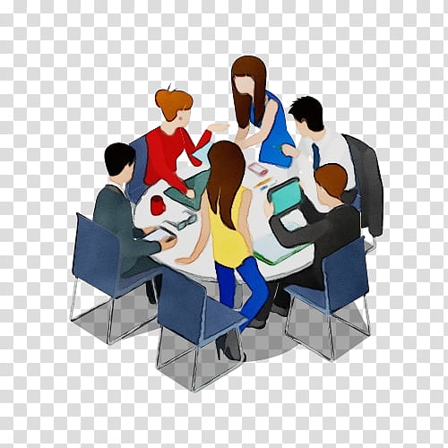 Business Meeting People, Watercolor, Paint, Wet Ink, Teamwork, Management, Organization, Brainstorming transparent background PNG clipart
