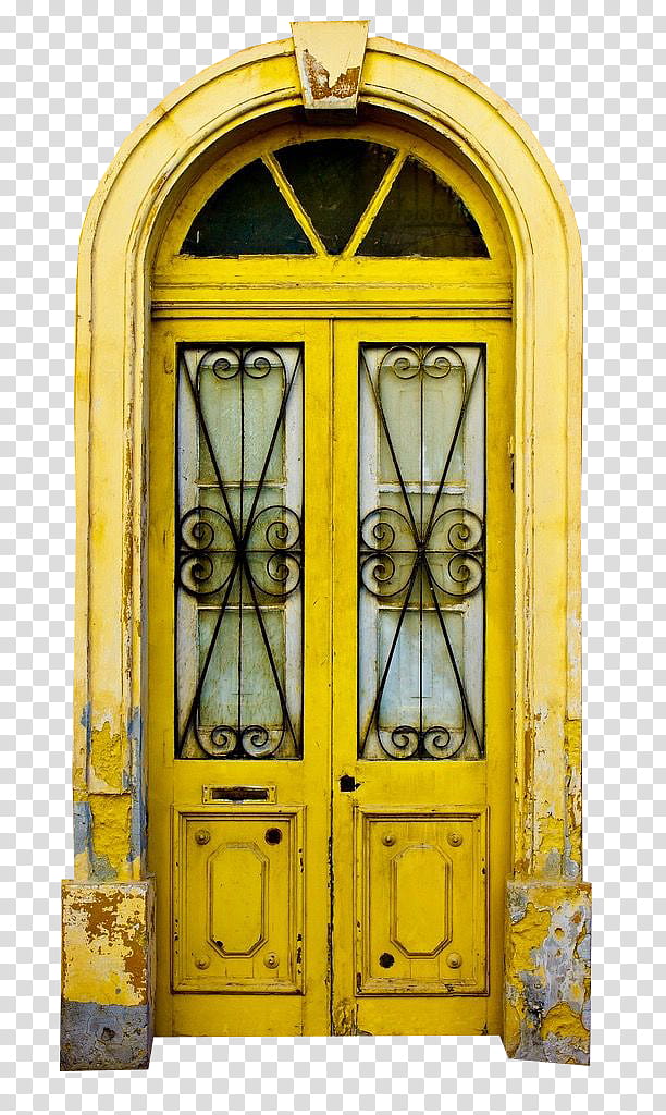 Doors, yellow and black door transparent background PNG clipart