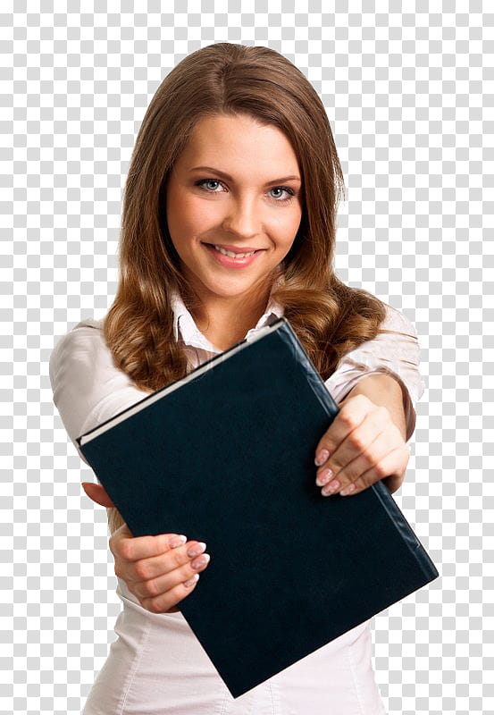 People , woman holding hardbound book transparent background PNG clipart