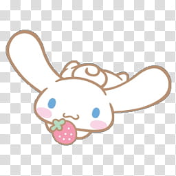 Iconos Cinnamoroll, Cinnamoroll By; MinnieKawaiitutos (), white and brown rabbit holding strawberry art transparent background PNG clipart