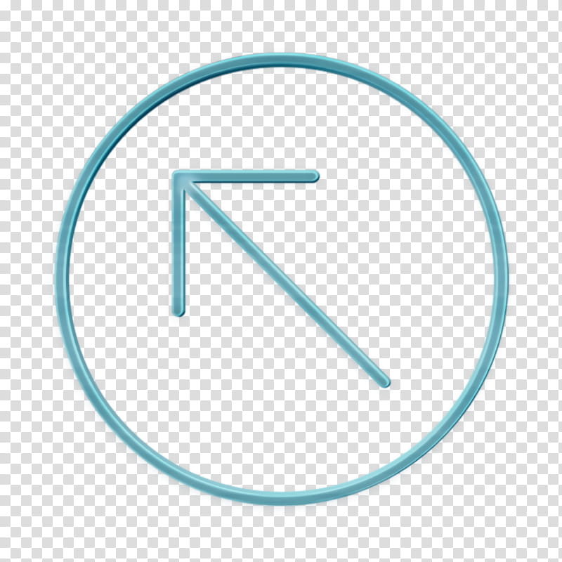 arrow icon circle icon direction icon, Navigation Icon, Small Icon, Thin Icon, Upleft Icon, Turquoise, Aqua, Line transparent background PNG clipart